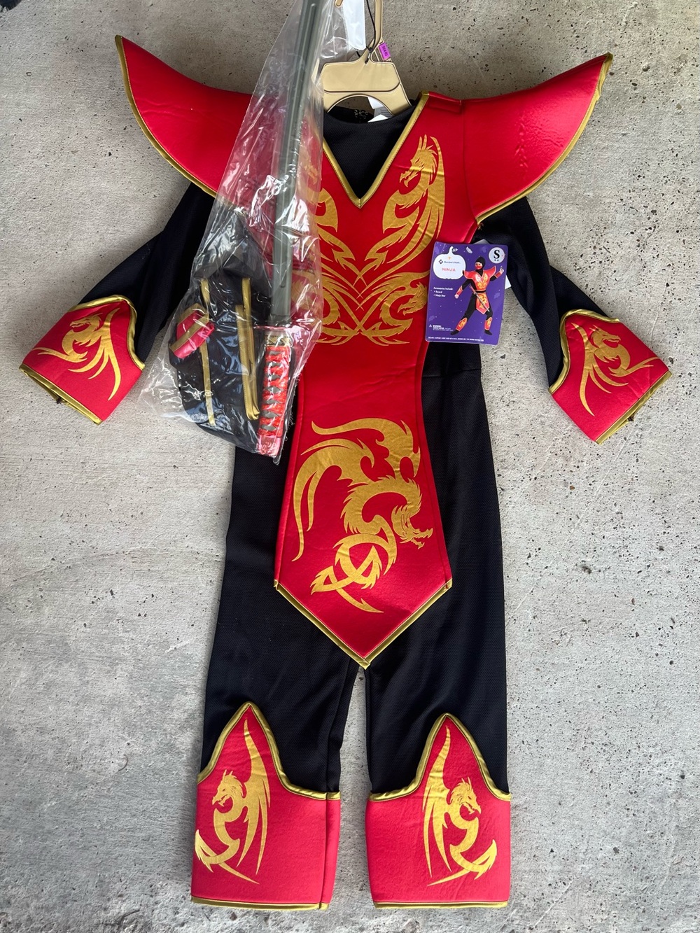 Kids Red and Black Dragon Ninja Costume